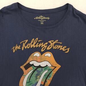 Rolling Stones Band Crew Neck Short Sleeve Graphic T Shirt Womens Size 2XL Blue